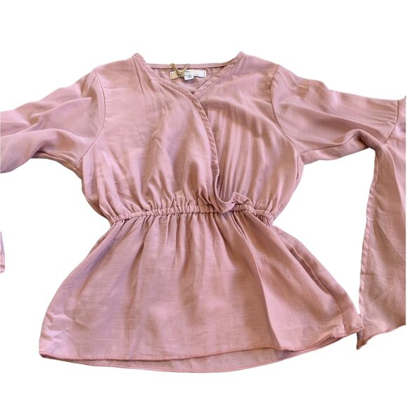 NWT Peyton Bre Mauve Bell Sleeve Boho Blouse 10 - Picture 4 of 5